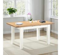 Seconique Windsor Extending Dining Table Ivory With Oak Top Part Assembled