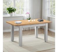 Seconique Windsor Extending Dining Table Pebble Grey With Real Oak Top