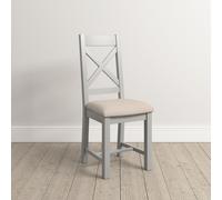 Seconique Windsor Ivory Cross Back Chair (Box of 2) in Light Grey Seconique Light Grey