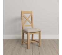 Seconique Windsor Ivory Cross Back Chair (Box of 2) in Light Oak Seconique Light Oak