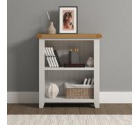Seconique Windsor Low Bookcase Ivory With Oak Top Fully Assembled