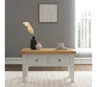 Seconique Windsor Oak And Ivory Coffee Table With Drawers Fully Assembled