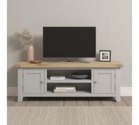 Seconique Windsor Straight Tv Unit - Pebble Grey/oak