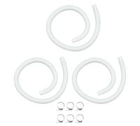 SecosAutoparts 1.5" x 59" Above Ground Pool Hoses, 3-Pack, White Proof Replacement Hoses with 6 Metal Thumb Clamps, Compatible with Intex Filter Pumps & Pool Surface Skimmers