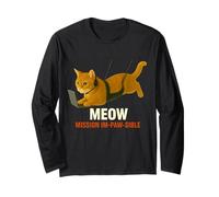 Secret Agent Cat on Mission - Funny Spy Parody Art Long Sleeve T-Shirt