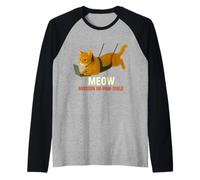 Secret Agent Cat on Mission - Funny Spy Parody Art Raglan Baseball Tee