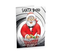 Secret Agent Christmas Card - Santa Bond with Christmas Cracker - Large A5 Greeting Card - Gloss Finish - Blank Inside - Funny Spy Holiday Card for James Bond and Movie Fans