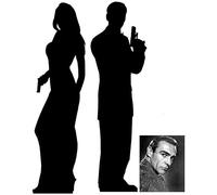 Secret Agent Male / Female - Silhouette Double Pack - Cardboard 2D Standup / Cutout Plus 20x25cm Photo