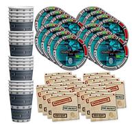 Secret Agent Top Secret Spy Birthday Party Supplies Set Plates Napkins Cups Tableware Kit for 16