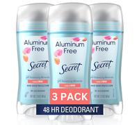 Secret Aluminum Free Deodorant for Women Rose Scent 60g Pack of 3