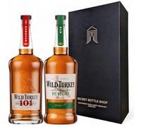 Secret Bottle Shop - American Whiskey Discovery Gift Set - Containing 1 x 70cl Wild Turkey 101 Bourbon 7 1 x 70cl Wild Turkey Rye Whiskey - Bourbon Whiskey Gift
