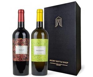 Secret Bottle Shop - Italian Wine Discovery Duo Gift Set 2x75cl | Sauvignon Blanc & Merlot White & Red Wine Gift | Wine Gifts