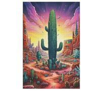 Secret Cactus Wooden Jigsaws Puzzles for Adults 1000 Jigsaw Puzzle, Decompressing Intellectual Educational Toy for Kids 78×53cm