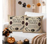 Secret Coven Witchcraft Quote Wax Seal Throw Pillow Covers 12x12 Set of 2