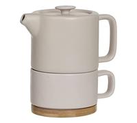 Secret de Gourmet Solitaire Nature Ceramic Teapot with Integrated Removable Cup Pink