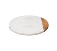 Secret de gourmet - White Marble and Mango Wood Rotating Tray Diameter 30.5 cm