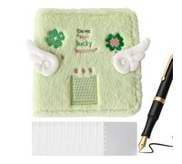 Secret Diary - 15.5cm Plush Sticker Notebook | Large Cute Wings Journal - PVC Binding, 2 Cover Sheets, 10 Double-Compartment Pages | Portable Kids Diary, Creativity Gift