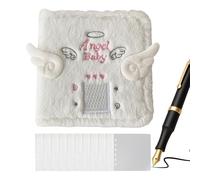 Secret Diary - 15.5cm Plush Sticker Notebook | Large Cute Wings Journal - PVC Binding, 2 Cover Sheets, 10 Double-Compartment Pages | Portable Kids Diary, Creativity Gift