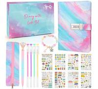 Secret Diary for Girls, Gifts for Girls 8 9 10 11 12 13 14 Year Old, Diary with Lock for Girls Teenage, Birthday Presents Gifts for Girls Age 7-15, Lockable Journal for Girls School Notebook Pen