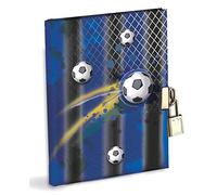 Secret Diary with Metal Lock and 2 Keys Dimensions 14.5 x 18 cm, 64 FG White Equivalent to 128 Pg A Special Diary for Boys a Friend to Write Friendships Thoughts Loves, Blue Black