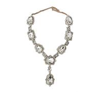 Secret for Longevity Extra Large Victorian Art Deco Antique Retro Vintage Style GOLD Tone Clear Rhinestone Chunky Statement Wedding Bridal Prom Drag Queen Pageant Necklace (Gold Tone)