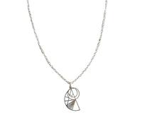 Secret for Longevity Minimalist Contemporary Golden Ratio Sacred Geometry Fibonacci Spiral Pendant Necklace Men Women Math Science Teacher Gifts 18.5" inch Sterling Plated Chain