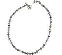 Secret for Longevity Silver Tone King Studio Vintage Gothic Thick Heavy Chunky Unisex Mens Silver Tone Metal Fleur de Lis Statement Necklace (24" inches)