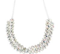 Secret for Longevity Silver Tone Vintage Retro Art Deco Style Clear Imitation Diamond Chunky Statement Rhinestone Bridal Wedding Gatsby Choker Necklace