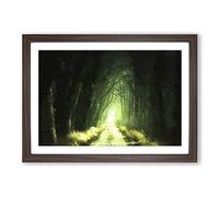 Secret Forest Framed Print | A2 Walnut Framed Wall Art | Ready to Hang | Modern Landscape Picture | Living Room Bedroom Lounge Office