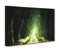 Secret Forest Modern Art Canvas Wall Art Print Ready to Hang, Framed Picture for Living Room Bedroom Home Office Décor, 20x14 Inch (50x35 cm)