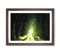 Secret Forest Modern Art Framed Wall Art Print, Ready to Hang Picture for Living Room Bedroom Home Office Décor, Walnut A3 (46 x 34 cm)
