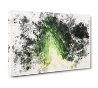 Secret Forest Watercolour Canvas Print | Gallery Wrapped 30mm Frame Wall Art | 20x14 inches | Ready to Hang | Modern Landscape Picture | Living Room Bedroom Lounge Office