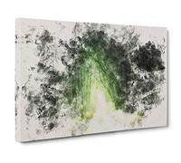 Secret Forest Watercolour Canvas Print | Gallery Wrapped 30mm Frame Wall Art | 30x20 inches | Ready to Hang | Modern Landscape Picture | Living Room Bedroom Lounge Office