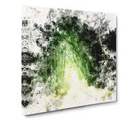 Secret Forest Watercolour Modern Canvas Wall Art Print Ready to Hang, Framed Picture for Living Room Bedroom Home Office Décor, 20x20 Inch (50x50 cm)