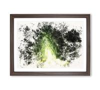 Secret Forest Watercolour Modern Framed Wall Art Print, Ready to Hang Picture for Living Room Bedroom Home Office Décor, Walnut A4 (34 x 25 cm)