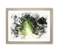 Secret Forest Watercolour Modern Framed Wall Art Print, Ready to Hang Picture for Living Room Bedroom Home Office Décor, Oak A2 (64 x 46 cm)