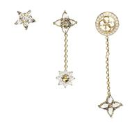 Guess JUBE06034JWYGT/U Women's Earrings Set of 3 4G Crystals Flowers