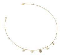 GUESS Secret Garden 16-18" Flower Charms Necklace Yellow Gold gold-coloured