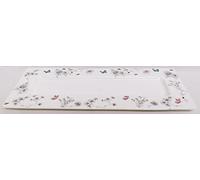 Secret Garden Bone China Rectangular Rimmed Large 15.5" 39 cm Serving Tray Platter Flowers Butterflies Bees Hand Decorated UK