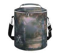 Secret Garden Lunch Bag, 15L Portable Leakproof Picnic Basket with Shoulder Strap, Insulated Picnic Cooler Bag for Camping, Beach, Hiking & Groceries