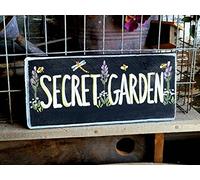Secret Garden,Outdoor metal Sign,Hand Painted Sign,Garden Decor,Gift for Her,Birthday Gift, Garden Sign, metal Signs with Quotes metal Sayings Signs 4x16 Inch
