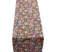 Secret Garden Tapestry Table Runner in Midnight Black. Multicoloured Botanical and Floral Design. 30cm x 230cm