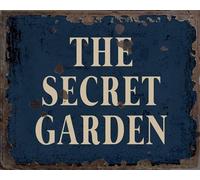 Secret Garden Vintage Metal Signs for Wall Decor - 8 x 10 Inches Durable Aluminum Tin Sign Plaque for Home Garage Club bar Wall Art Decoration - Retro Wall Signs, Best Gift Idea