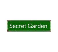 Secret Garden Vintage Metal Tin Street Sign Bar Cafe Garage Cave Home Room Wall Bathroom Farmhouse Garden Porch Patio Decor, 16 x 4 Inch