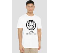 Secret Invasion Mono Badge Mens T-Shirt White Marvel White L