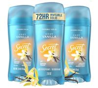 Secret Invisible Solid Antiperspirant and Deodorant, Vanilla Scent, 2.6 oz (3 Pack)