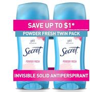 Secret Invisible Solid Antiperspirant & Deodorant Twin Pack, Powder 2 ea