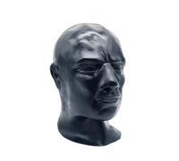 Secret Kink BLACK LATEX HOOD THICK HEAVY RUBBER MASCULINE GAY GIMP FETISH MASK FULL HEAD (Eyes Closed (no cut out))