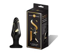 Secret Kisses 9 cm Handblown Glass Plug Anal Plug Black