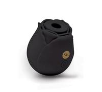 Secret Kisses Rosegasm Air Rechargeable Rose Clitoral Suction Stimulator, Black